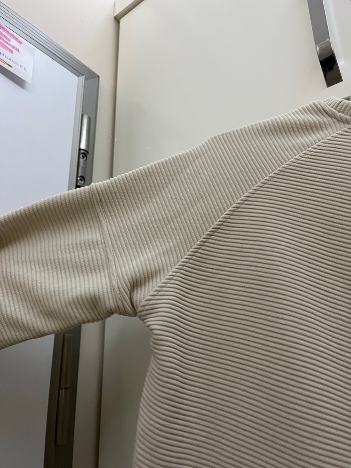 Bej Çizgili Uzun Kollu Kadın Sweatshirt - Görsel 5