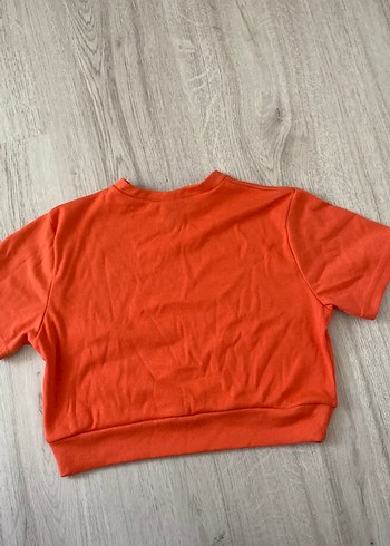Diğer kadın turuncu Kısa Kollu Sweatshirt