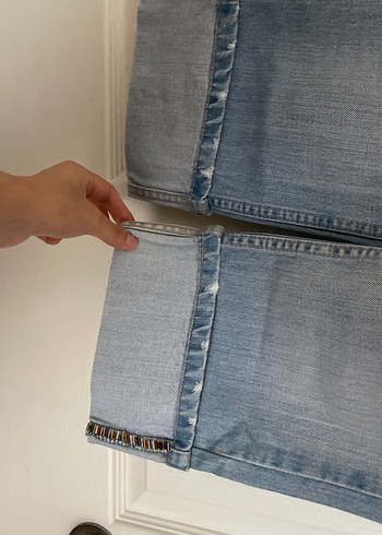 Bol Kesim düşük bel denim kapri - Görsel 5