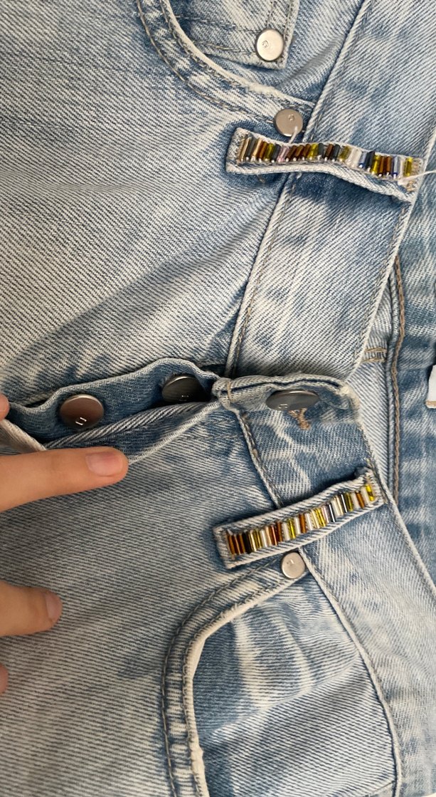 Bol Kesim düşük bel denim kapri - Görsel 4