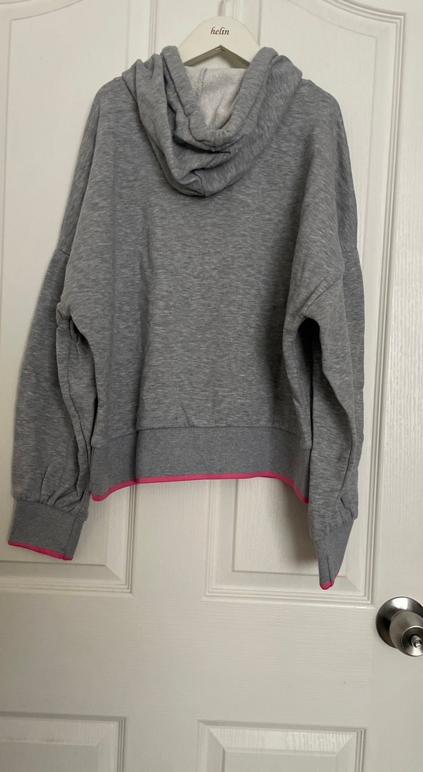 Gri Kapüşonlu Kadın Sweatshirt - Görsel 2