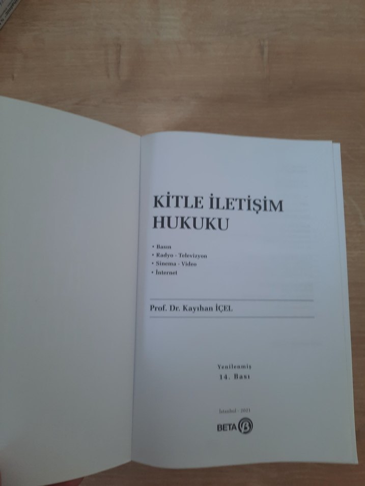 İçel Kitle İletişim Hukuku Kitabı 2021 - Görsel 3
