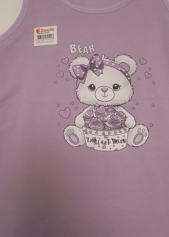 Baskılı Mor Kız Çocuk Atlet - Görsel 2