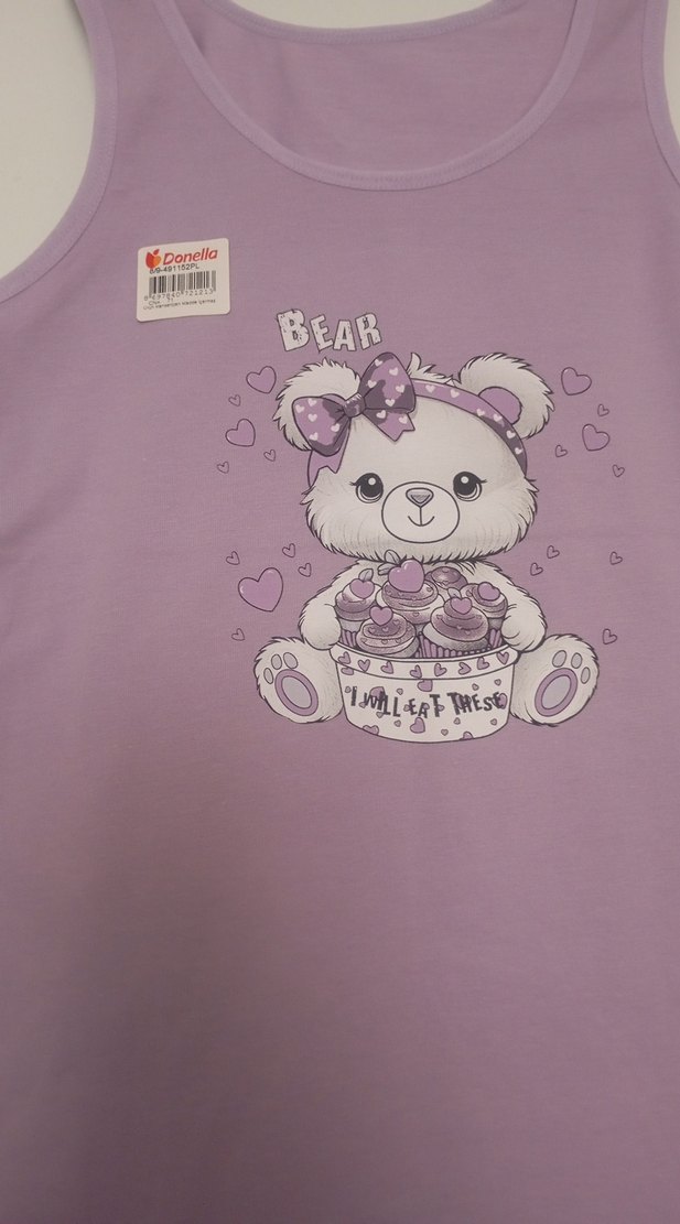 Baskılı Mor Kız Çocuk Atlet - Görsel 2