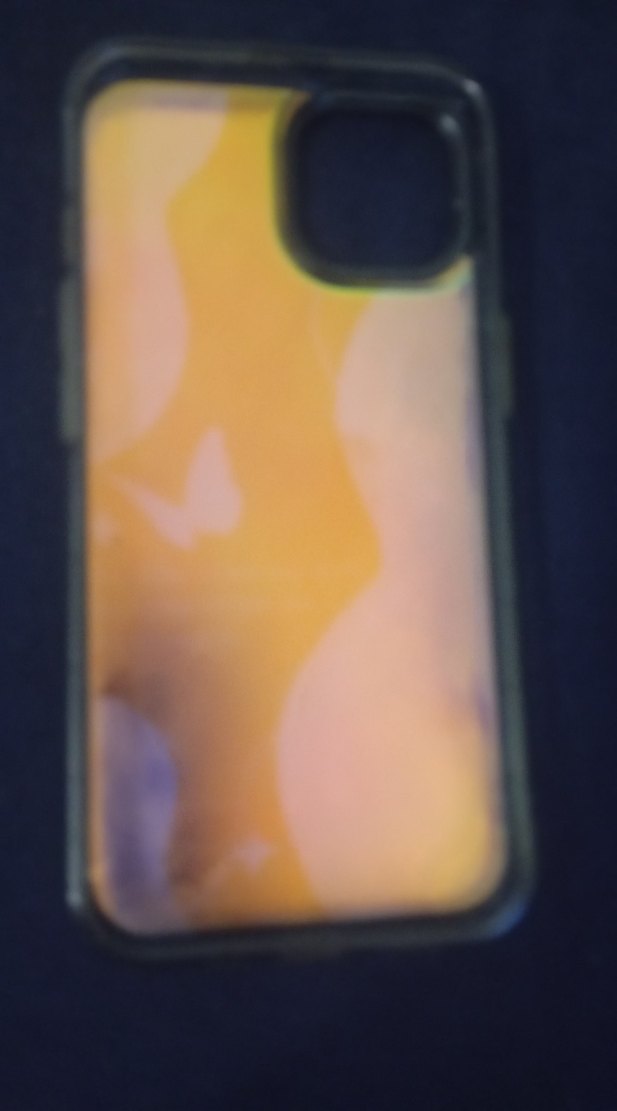 Sarı Parlak Kelebek Desenli Telefon Kılıfı - Görsel 3