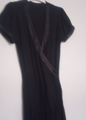 Siyah Uzun V Yaka Gotik Elbise - Görsel 4