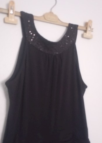 Siyah Uzun Drapeli Kolsuz Gece Elbisesi - Görsel 5