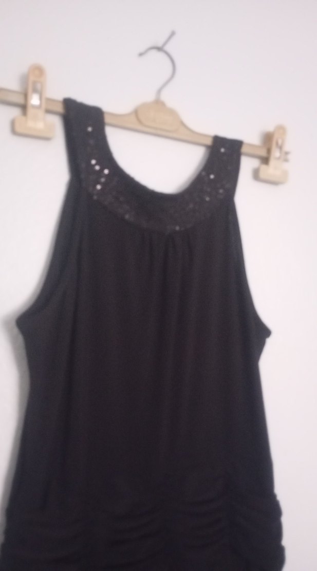 Siyah Uzun Drapeli Kolsuz Gece Elbisesi - Görsel 5