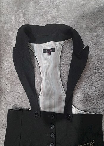 Gri Midi  Kemerli, Dar Kesim elbise - Görsel 5