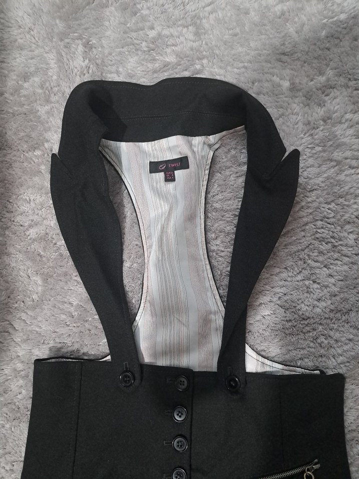 Gri Midi  Kemerli, Dar Kesim elbise - Görsel 5