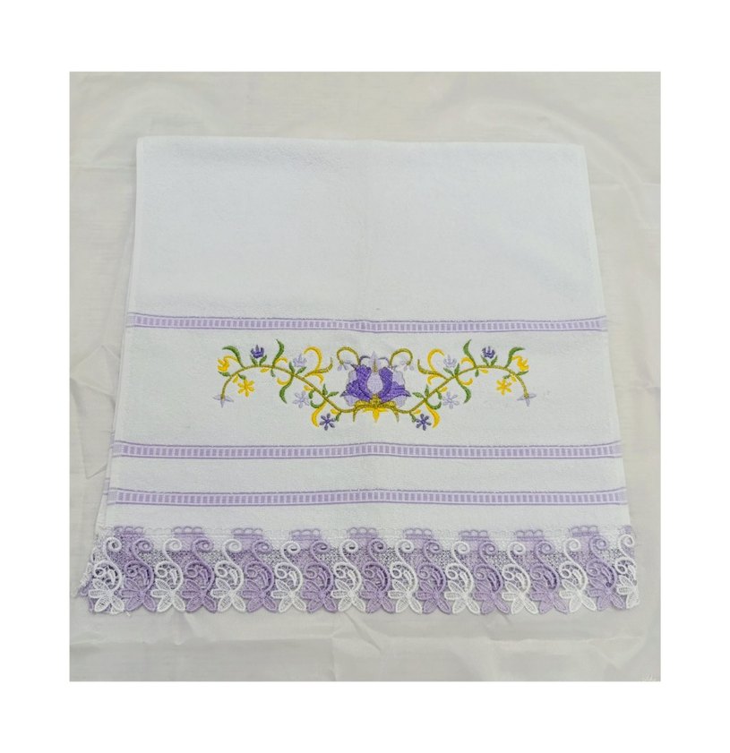 Nakışlı Beyaz Havlular Seti - Görsel 4
