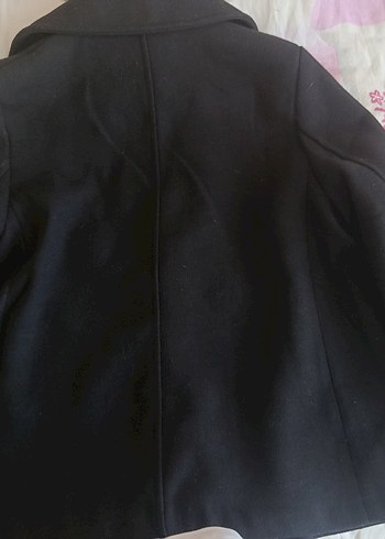 38 Beden siyah Renk H&m Siyah Midi Kaban, Düğmeli, Notch Yaka