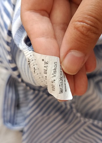xl Beden mavi Renk Mavi Çizgili Kadın Gömlek