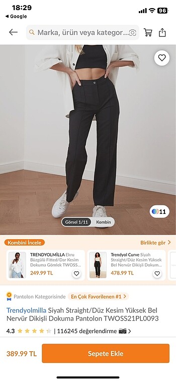 Trendyolmilla siyah kumaş pantolon