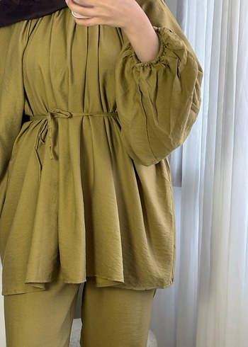 Kemerli Haki Kadın ikili takım - Görsel 5