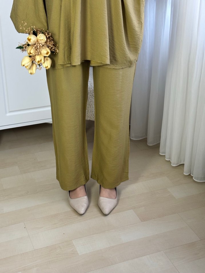 Kemerli Haki Kadın ikili takım - Görsel 4