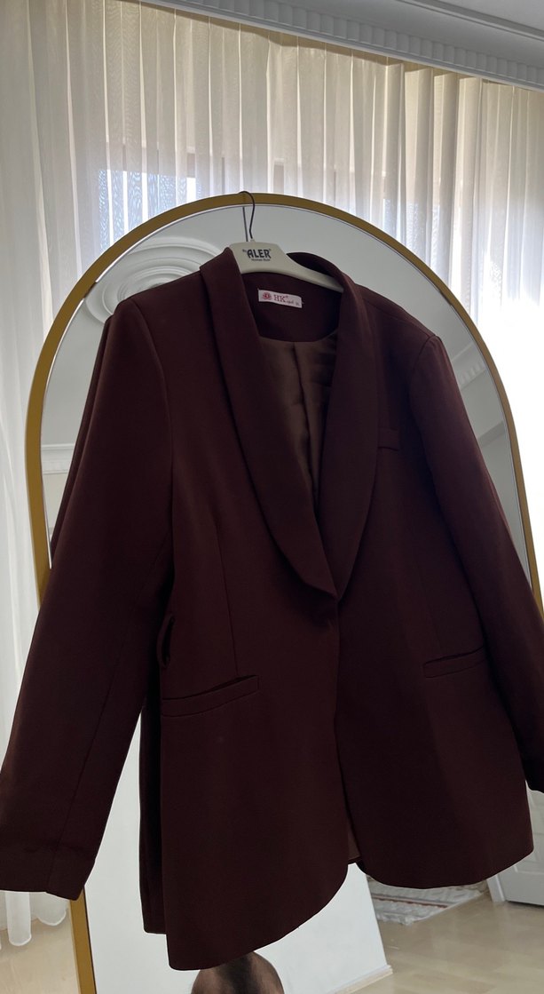 Kahverengi  Kuşaklı Kadın Blazer Ceket - Görsel 4