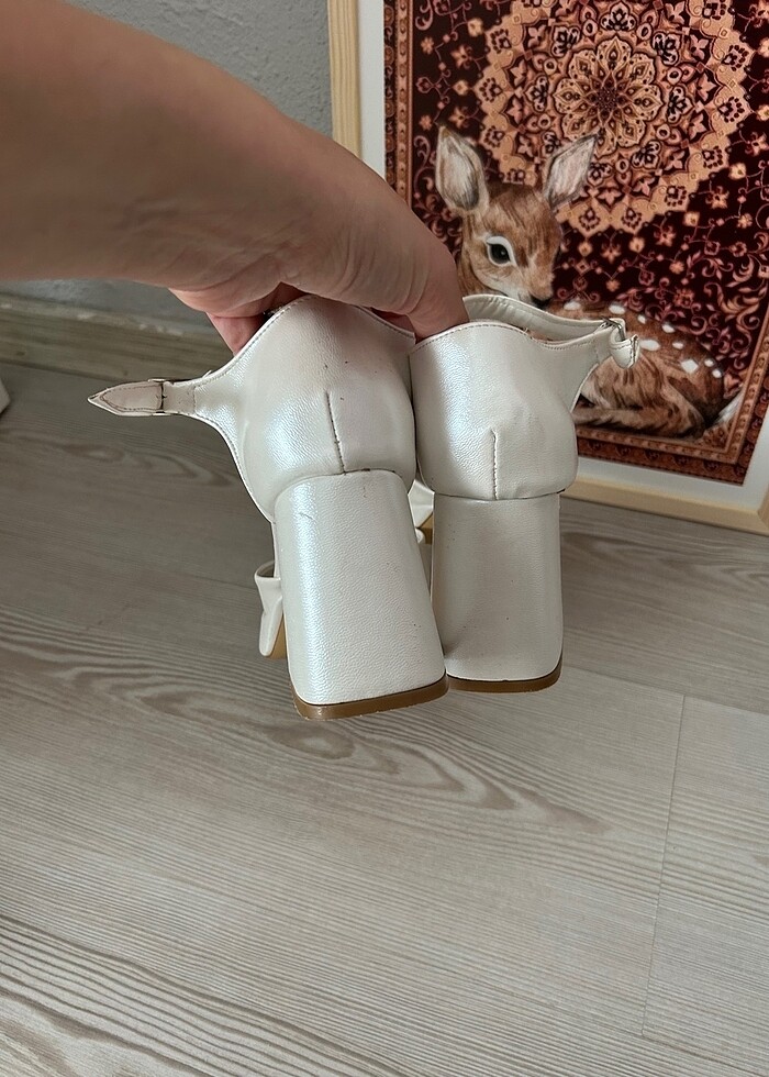 Gelin Ayakkabısı Kalın Topuk - Görsel 4