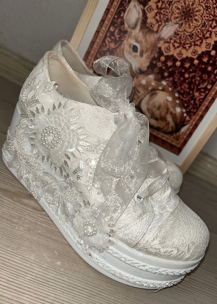 Gelin spor topuklu ayakkabı - Görsel 2