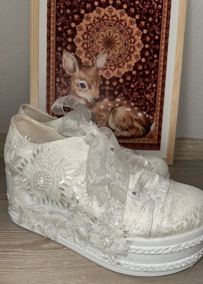 Gelin spor topuklu ayakkabı - Görsel 4