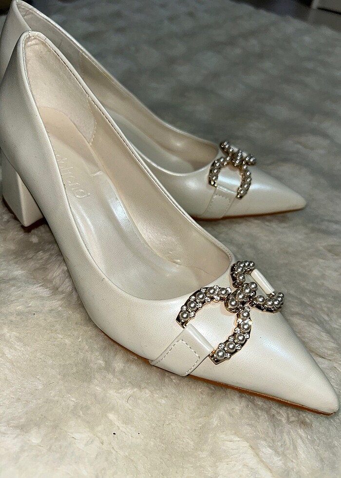 Nikah davet şık taşlı abiye ayakkabı - Görsel 3