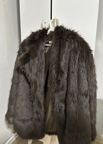 Kahverengi Leopar Desenli Kadın Suni Kürk - Görsel 3