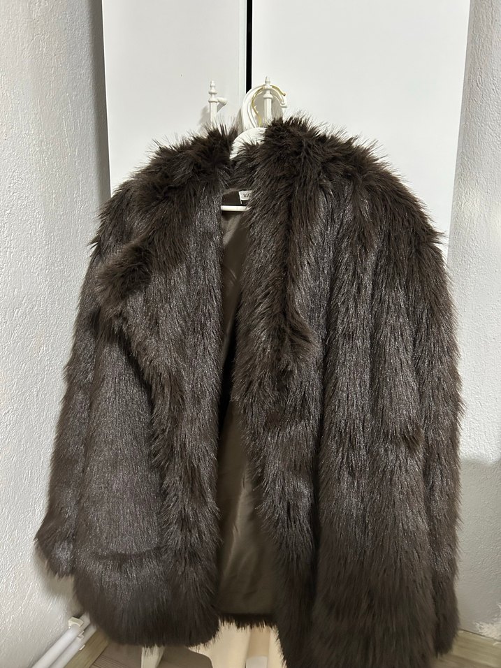 Kahverengi Leopar Desenli Kadın Suni Kürk - Görsel 3