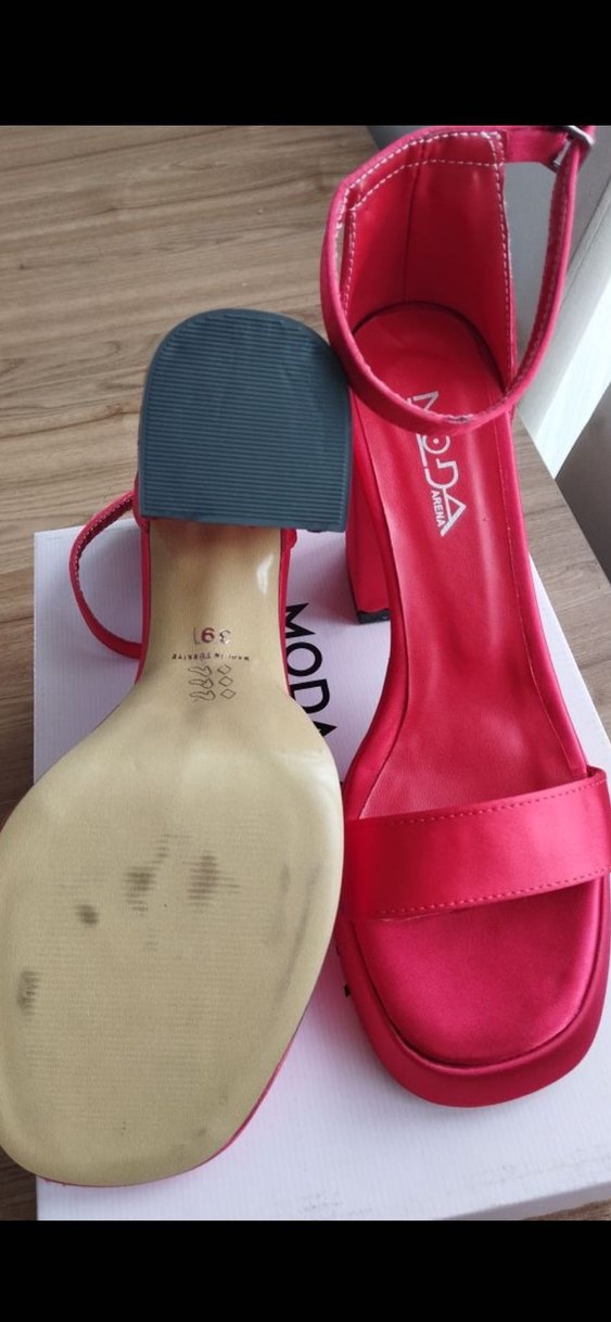 Acil satııık uyKırmızı Parlak Platform Topuklu Kadın Ayakkab - Görsel 4