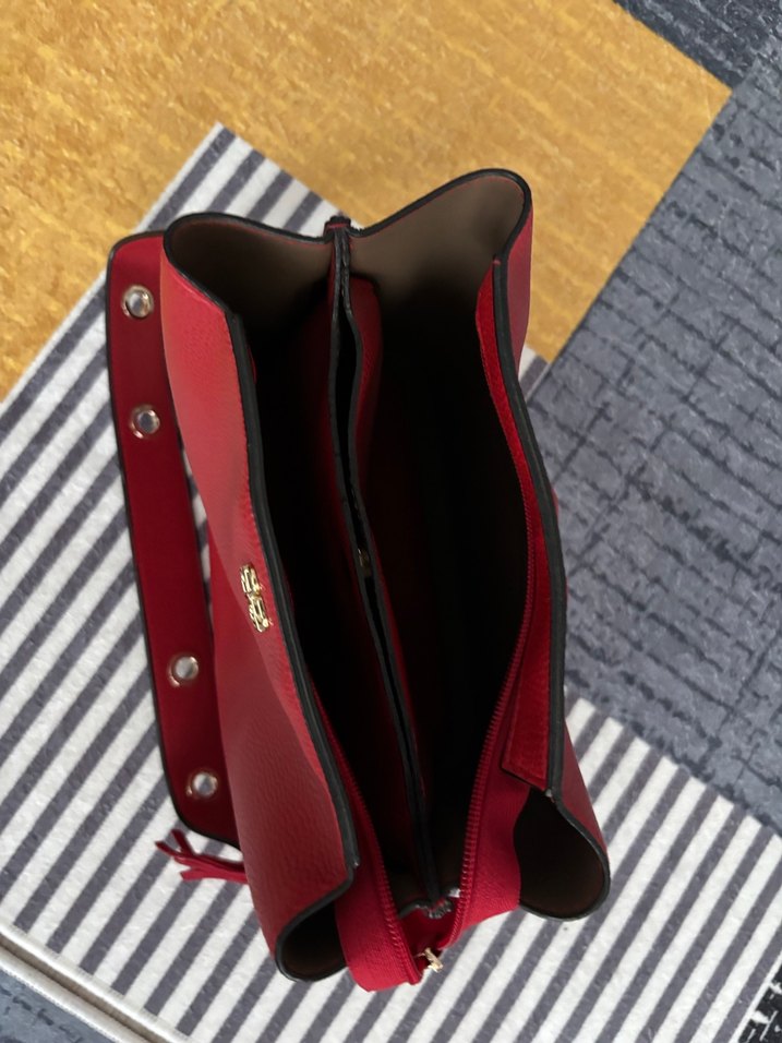 DeriMod Kırmızı Deri Püsküllü Kadın Çanta - Görsel 2