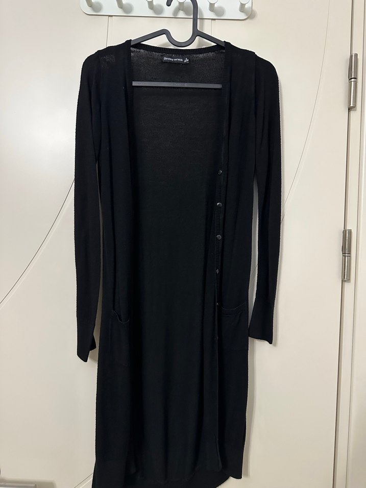 Bershka Siyah Uzun Hırka - Görsel 2