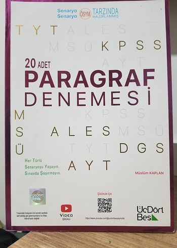 20 Adet Paragraf Denemesi Sınav Kitabı