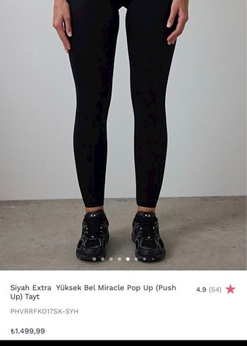 Siyah Extra Yüksek Bel Miracle Pop Up Tayt