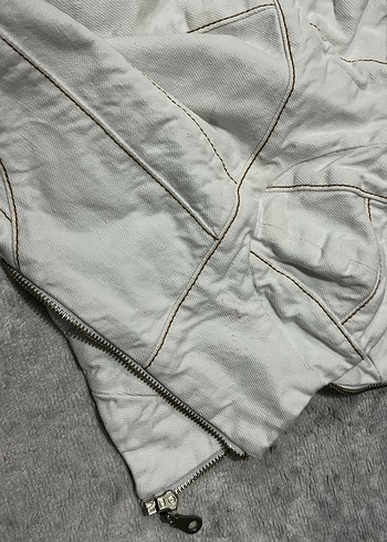 Beyaz, Dikiş Detaylı Crop Korse - Görsel 3