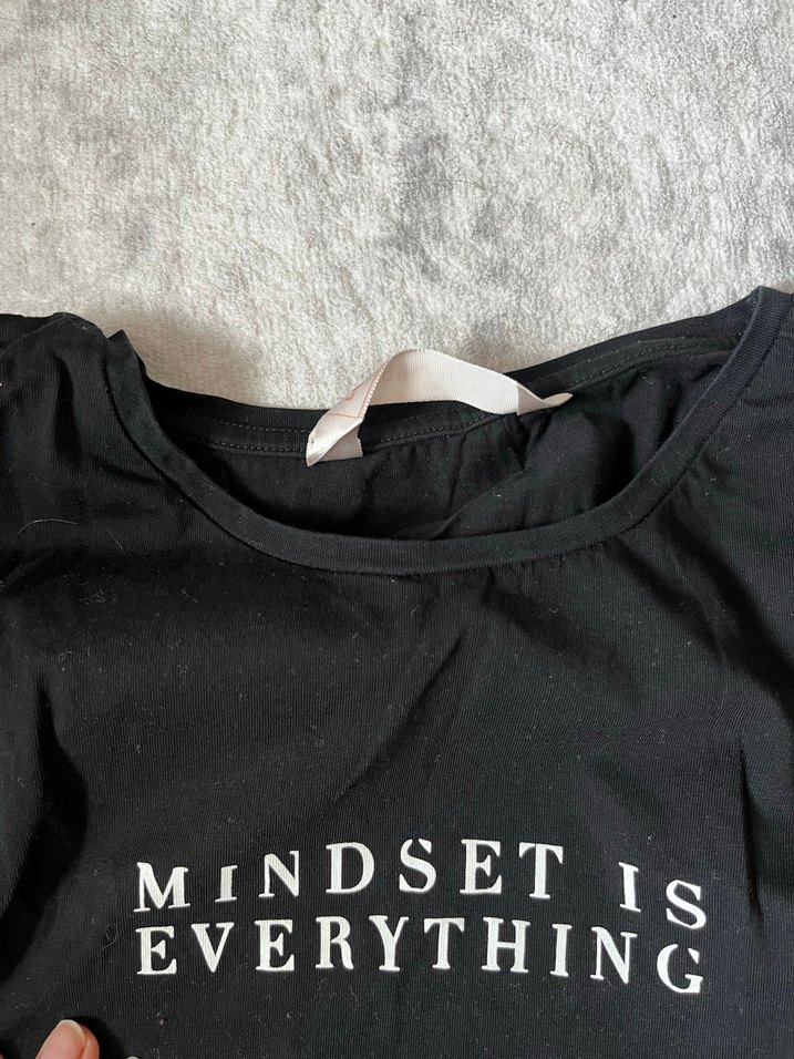 Siyah Pamuklu Uzun Kollu Hamile Tişört - Görsel 2