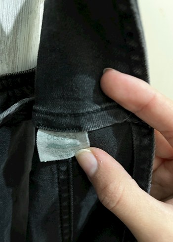 Siyah Bağlamalı Denim Midi Tulum - Görsel 7