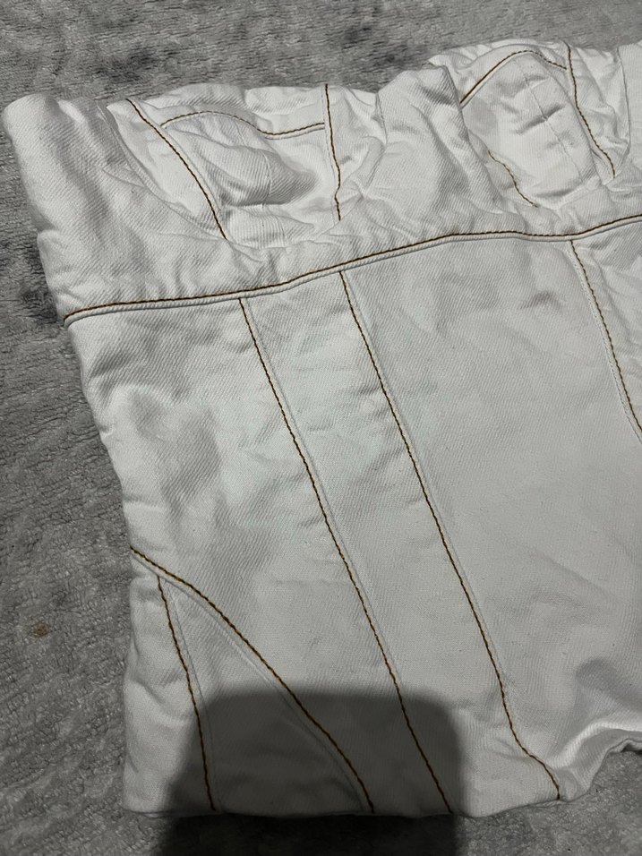 Beyaz straplez bustiyer bluz - Görsel 5