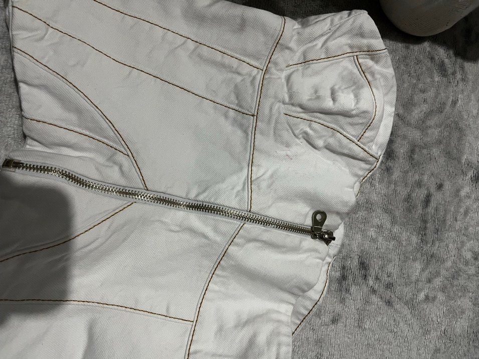 Beyaz straplez bustiyer bluz - Görsel 4