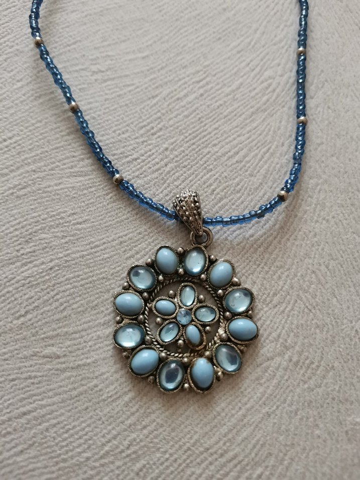 Turkuaz Boncuklu Kolye - Görsel 2