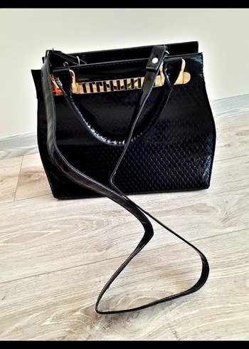 Klasik Siyah rugan Kadın Çanta - Görsel 4