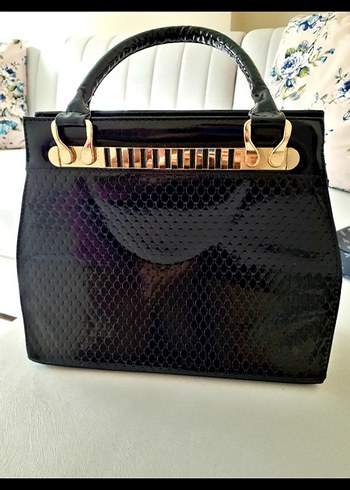 Klasik Siyah rugan Kadın Çanta - Görsel 2