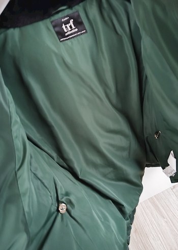 Kadın Yeşil Kürklü Kış Montu - Görsel 3