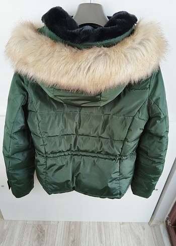 Kadın Yeşil Kürklü Kış Montu - Görsel 2