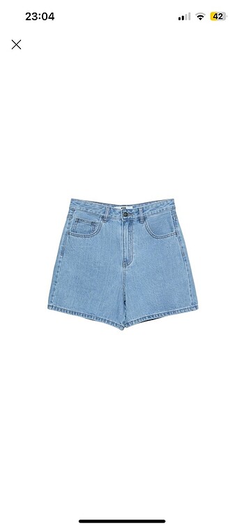 stradivarius denim mom bermuda şort