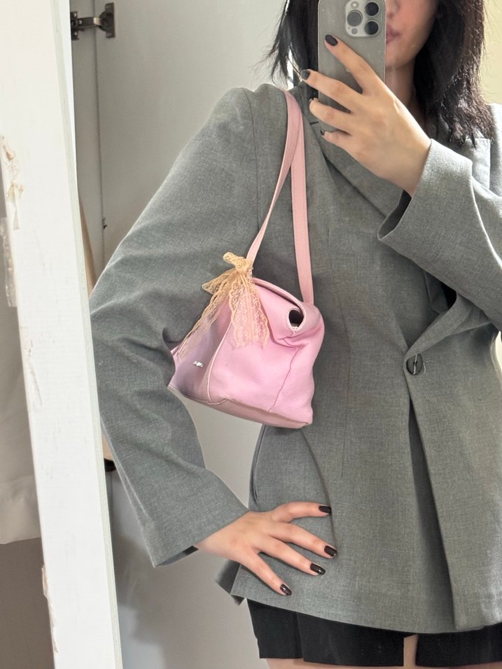 Pembe housebag çanta - Görsel 3