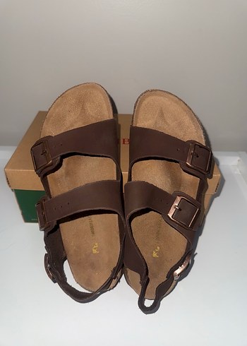 Erkek Kahverengi Süet Tokalı Sandalet - Görsel 2