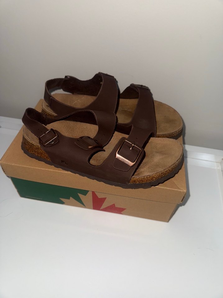 Erkek Kahverengi Süet Tokalı Sandalet - Görsel 5