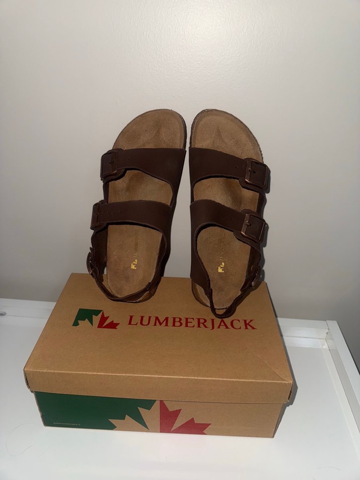 Erkek Kahverengi Süet Tokalı Sandalet - Görsel 4