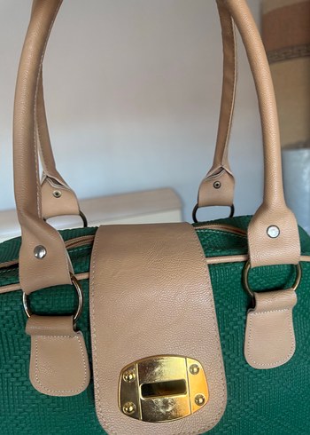 Yeşil Deri Tokalı Kadın Çanta - Görsel 4