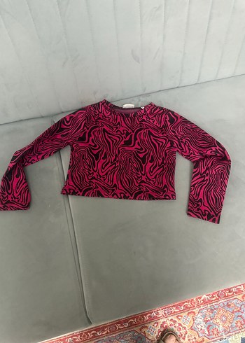 Kız Çocuk Pembe Desenli Kısa Kollu Tişört - Görsel 2