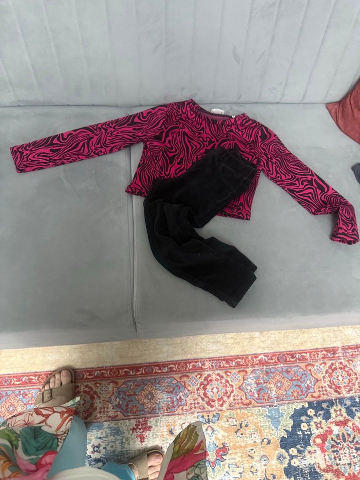 Kız Çocuk Pembe Desenli Kısa Kollu Tişört - Görsel 5